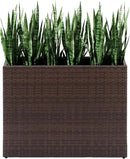 LEWIS&WAYNE Tall Planters for Outdoor Plants Handmade Wicker Large Rectangular Block Planter Box with Removable Liners Modern Planter for Indoor Outdoor Patio Deck - Brown by GreenHaven Gardens