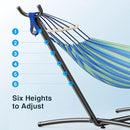 Double Hammock, Heavy Duty Portable, 500 lb Weight Capacity, Perfect for Both Indoors and Outdoors, 2 Person Hammock with Carrying Bag, Wide Blue by GreenHaven Gardens