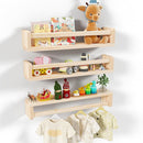 Heimlove Nursery Floating Shelves, Wood Nursery Book Shelves for Wall, 24 inch Wall Bookshelf for Kids Solid Wood for Books,Toys and Decor Storage, Set of 3 by TinyTreasures Baby Boutique