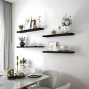 24 Inch Floating Shelves for Wall Rustic Black Wood Wall Shelves for Bedroom Set of 4 by CozyNest Decor