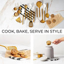 Gold Kitchen Utensils Set - 19-Piece Set Includes Stainless Steel Gold Utensils, White Silicone Tools, and Measuring Cups and Spoons - Luxury Kitchen Accessories for Modern Cooking, Serving, & Gifting by CozyNest Decor