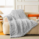Ultra Soft Chunky Knit Blanket Throw -40x50 Hand Knitted Warm Chenille Throw Blanket, Home Decor Soft Thick Yarn Cable Knit Blanket Breathable Fleece Banket Christmas for Couch Bed Sofa Best GIF by CozyNest Decor