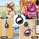 Upgrade Waterproof 2 Pack Airtags Holder with Apple Airtags Keychain, Hard PC Air Tag Case, Anti-Scratch & Shock Air tag Holder, Men's Women's Keyrings & Keychains-Black+Dark Purple by TinyTreasures Baby Boutique