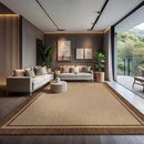 CAMILSON Indoor Outdoor Rug, 10x14 Bordered Natural Brown Modern Large Area Rugs for Indoor and Outdoor Patios, Kitchen and Hallway Mats, Washable Porch Deck Outside Carpet (Jute, 10 x 14) by CozyNest Decor