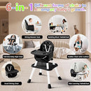 6 in 1 Baby High Chair for Babies and Toddlers, Booster Seat, Kids Learning Table & Chair (Black) by TinyTreasures Baby Boutique