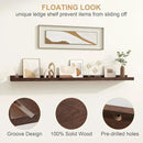 Floating Picture Ledge Shelves 36 Inch Solid Oak Wood Set of 2, Rustic Wall Storage Shelves with Lip, Kids Bookshelf, Photo & Picture Ledge Shelves for Bedroom, Living Room, Kitchen by CozyNest Decor