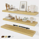 Floating Shelves Wall Shelf 30 Inch Long, Rustic Wood Bathroom Shelves 30 Inch, Farmhouse Home Decor Kitchen Living Room Bedroom Shelves Wall Mounted, 30 x 6.7 x 1.4 Inch, Set of 3, Oak Color by CozyNest Decor