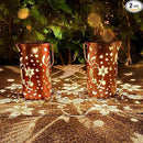 2 Pack Hummingbird Solar Lanterns Outdoor Hanging Lantern Lights, Hollowed-Out Metal Decor Lantern by GreenHaven Gardens