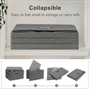 Medium 15" 21 Quart Collapsible Stackable Storage Bins with Lids, 3 Packs Grey Foldable Fabric Closet Boxes Heavy-duty Linen Cube Baskets Container for Bedroom Office (15 x 11 x 8) by TinyTreasures Baby Boutique