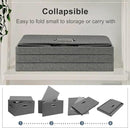 Medium 15" 21 Quart Collapsible Stackable Storage Bins with Lids, 3 Packs Grey Foldable Fabric Closet Boxes Heavy-duty Linen Cube Baskets Container for Bedroom Office (15 x 11 x 8) by CozyNest Decor