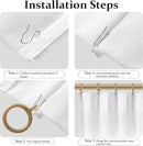 FMFUNCTEX Pinch Pleated Curtains 84 Inches Long for Living Room, White Semi Sheer Faux Linen Textured Pleat Drapes for Bedroom with Hooks, Light Filtering Neutral Farmhouse Window Drapes 2 Panels by CozyNest Decor