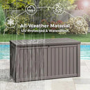 KAMABOKO Outdoor Storage Box, 150 Gallon Large Outdoor Resin Deck Box, Storage Waterproof Boxes Lockable Lid for Garden Tools, Pool Supplies, Patio Furniture and Cushions, Grey by GreenHaven Gardens