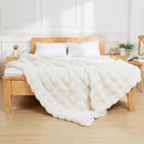 Latepis Beige Twin Bubble Cozy Faux Fur Blankets for Bed Thick Fuzzy Blanket for Couch Sofa Bedroom Warm Plush Blankets for All Seasons Ideal Gifts Luxury Throw Blanket 60x80 Inch, 860gsm by CozyNest Decor