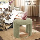 3-Piece 53" Comfy Upholstered Dining Bench with 2 Ottomans, Accent Waterfall Bench Modern End of Bed Entryway Bench Vanity Stool, Green Chenille by CozyNest Decor