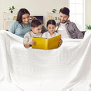 PHF 100% Cotton Waffle Blanket Oversized King 120"x120", Lightweight Breathable Extra Large 10'x10' Summer Blankets for Bed, Giant Big Luxury Aesthetic Woven Bedding for Home Decor, White by CozyNest Decor