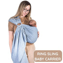 Baby Ring Sling Lightweight 100% Cotton Wrap Newborn, Toddler, Infant, Holder, Adjustable, Breathable, Travel Baby Carrier Sling Dark Blue by TinyTreasures Baby Boutique