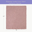 Bigacogo Chunky Knit Throw Blanket for Couch, 51x63 inches, 100% Hand Knitted with Thick Jumbo Chenille Yarn, Cozy Soft Large Rope Knot Cable Crochet Blankets for Sofa Bed Living Room, Dusty Pink by CozyNest Decor