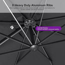 PURPLE LEAF 10' X 13' Patio Umbrella Large Rectangle Outdoor Aluminum Cantilever Umbrella with 3-Year Fade Resistance Recycled Fabric and 360-degree Rotation for Deck Pool Garden, Graphite Grey by GreenHaven Gardens