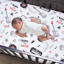 Lambs & Ivy Rock Star Musical Instruments 3-Piece Baby Crib Bedding Set - Gray by TinyTreasures Baby Boutique