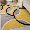 Rugshop Contemporary Abstract Circles Easy Maintenance for Home Office,Living Room,Bedroom,Kitchen Soft Area Rug 3'3" x 5' Yellow by TinyTreasures Baby Boutique