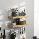 Fun Memories Floating Shelves - 16 Inch Wall Shelf for Decor & Storage - Wall Mounted Display Shelving with Invisible Heavy Duty Metal Bracket 2Pack, Oak by CozyNest Decor
