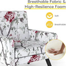 Kromax Mid-Century Modern Accent Chair Set of 2 for Living Room, 496 Lb. Weight Capacity, Dual Armrests, Comfy Extra Large Seat, Timeless Style Perfect for Reading & Relaxing, Red Floral by CozyNest Decor