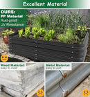 4.3x3x1 FT Raised Garden Bed with Steel Cable, Elevated PP Planter Box Stand for Gardening, Backyard Patio Ground Raised Bed for Planting Vegetables Flower Herb and Succulents, Black by GreenHaven Gardens