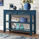 Solid Wood Console Table Entryway Table with Storage Drawers and Shelves Sofa Table for Entry Hallway Foyer(42" Navy Blue) by CozyNest Decor