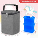 Accmor Breastmilk Cooler Bag with Ice Pack, Baby Bottle Cooler Bags, Insulated Tote Bags On The Go, Fits 4 Large 8oz Bottles, for Nursing Mom Daycare Travel, Grey by TinyTreasures Baby Boutique