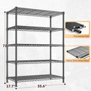 REIBII Storage Shelves 71" H Tall Wire Shelving Unit Sturdy Metal Shelves Adjustable Wide Pantry Shelves 5 Tier Deep Heavy Duty Metal Shelving Load 1500LBS,Dorm Room Essentials Dorm Storage Rack by TinyTreasures Baby Boutique