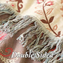 Snycler Boho Throw Blanket for Bed - 100% Cotton Ultra Soft Rustic Quilt - Pink Boho Floral Printed Farmhouse Decor Bed Blankets, 80"×90" All Season Rustic Throw for Sofa Couch Chair by CozyNest Decor