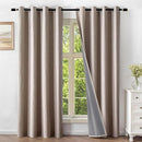 Linen Curtains 84 Inch Length 2 Panels Set, 100% Blackout Curtains Textured Thermal Insulated, Grommet Light Blocking Drapes for Living Room Bedroom Luxury Decor(52W × 84L inch, Linen) by CozyNest Decor