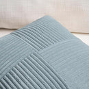 Fancy Homi Set of 2 Light Blue Big Decorative Throw Pillow Covers 24x24 Inch for Couch Bed Sofa, Rustic Farmhouse Boho Home Decor, Soft Cross Corduroy Patchwork Accent Square Cushion Case 60x60 cm by CozyNest Decor