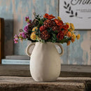 Off-White Ceramic Vase with 2 Handles, Sandstone Texture for Modern Farmhouse Decor, Rustic Pottery, Decorative Flower Vase, Clay Small Vase, Centerpiece for Dining Table - 7 Inch Tall by GreenHaven Gardens