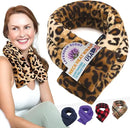 SunnyBay Microwave Heating Pad, Microwavable Heated Neck and Shoulder Wrap, Soothing Weighted Moist Heat or Ice Pack with Flaxseed and Lavender, FSA HSA Approved, 26x5 Inches, 2.5 lbs, Leopard by CozyNest Decor