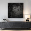Framed Black Abstract Wall Art, Modern Canvas Prints Paintings Artwork for Walls, Square Minimalist All Black Pictures for Living Room, Hallway, Fireplace, Bedroom, Office, Bathroom Wall Decor by CozyNest Decor