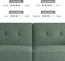 89” Futon Sofa Bed, Linen Comfy Futon Couch Bed with 2 Square Pillows, Convertible Sleeper Sofa with Adjustable Backrest& Armrests, Modern Loveseat Sleeper for Living Room, Bedroom, Green by CozyNest Decor