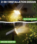 Solar Spot Lights Outdoor Waterproof IP67, 58 LED 3 Lighting Modes Solar Flood Lights, 2-in-1 Wall Light for Tree Yard Garden Pathway (Warm White, 1 Pack) by GreenHaven Gardens