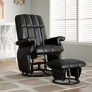 AODAILIHB Swivel Glider Recliner with Ottoman, 360 Rocking Chair with Foot Rest Recliner Chair Indoor Rocking Chair with Side Pockets Nursery Chairs for Living Room, Bedroom, Office (Black) by TinyTreasures Baby Boutique