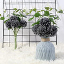 Kimura's Cabin 20Pcs Faux Mums Flowers Artificial Silk Chrysanthemums Fake Ball Flower for Halloween Fall Home Kitchen Table Decor Arrangement Decoration Bouquets (Grey Black) by CozyNest Decor