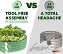 Round Galvanized Raised Garden Bed // 4×4×1 ft (2-Pack) Galvanized Raised Garden Beds Outdoor for Gardening, Vegetables, Flowers // Patented Tool-Free Design Round Planter (Light Green) by GreenHaven Gardens