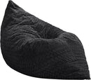 Hobestluk 3 in 1 Bean Bag Chair Giant Bean Bag Chairs for Adults with Chevron Plush Fur Cover Convertible Bean Bag Floor Cushion with Machine Washable Cover for Living Room (Chevron Plush Black) by CozyNest Decor