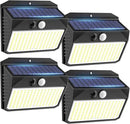Solar Motion Sensor Fence Lights - Outdoor 4 Pack, 150 LED with 3 Modes, IP65 Waterproof, Solar Powered by GreenHaven Gardens
