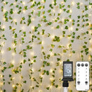 suddus 200 LED Vine with Light Plug in, 6.5ft x 6.5ft Ivy Fairy Curtain Lights with Remote, Leaf Fairy Lights for Wall,Bedroom, Dorm, Wedding, Party, Indoor Decor(Warm White) by CozyNest Decor