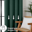 Simplebrand Ava Ever Green Blackout Curtains for Bedroom 96 Inches Long 2 Panels, Thermal Insulated, Energy Saving Living Room Window Treatment Curtains Blackout Drapes, W40 x L96 Inch, Ever Green by TinyTreasures Baby Boutique
