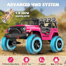 ANPABO 24V 2 Seater Ride On Car for Kids w/EVA Tires, 4X200W Motors, 4 Shock Absorbers, 2.4G Remote Control, Bluetooth Radio, LED Headlights & Searchlights, Electric Car for Kids Ages 3-8, Pink by TinyTreasures Baby Boutique