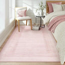 Wonnitar Washable Striped Living Room Area Rug 5x7, Non-Slip Berber Stripe Pink Area Rugs for Bedroom Girls, Low Pile Soft Large Throw Carpet for Kids Nursery Room (Pink,5' x 7') by CozyNest Decor
