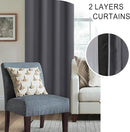 XWZO 100% Blackout Window Curtains - Thermal Insulated & Noise Reduction Black Liner Rod Pocket Window Treatment Sewn with Tiebacks for Bedroom/Living Room, Dark Grey, W42 x L72, Set of 2 by TinyTreasures Baby Boutique