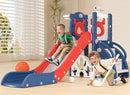 XJD 7 in 1 Toddler Slide, Kids Indoor Slide for Toddlers 12-36 Months, New Upgrade with Golf, Basketball Hoop for Indoor Outdoor Playset,Toddler Playground (Blue Red) by TinyTreasures Baby Boutique