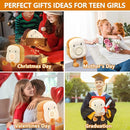 QANYI Plush Toy Night Light Alarm Clock for Kids, Multiin-one Cozy Toast Plushies Bed Clock with Dual Alarm and Snooze, Dimmable Bed Lamp Birthday Gifts Ideal for Children Teens Girls Boys Women by TinyTreasures Baby Boutique